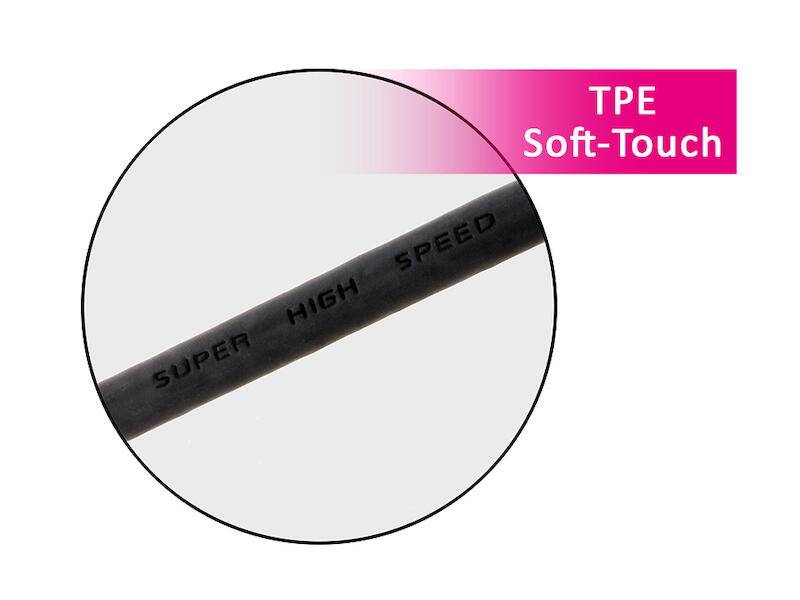econ connect USB 3.2 Anschlusskabel USB A Stecker auf USB C Stecker schwarz 0,5 m Soft-Touch TPE-1