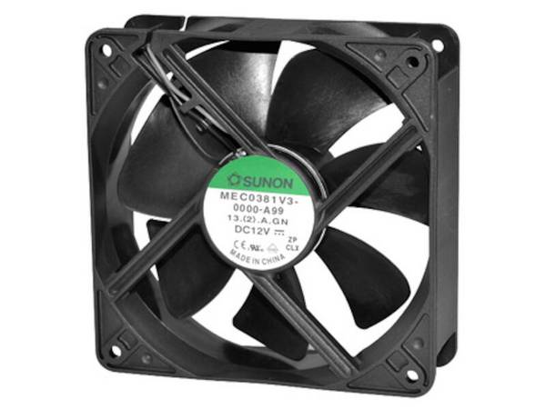 SUNON Lüfter Kugellager 24 Vdc 120 x 120 x 38 mm mit Litze AWG24 schwarz