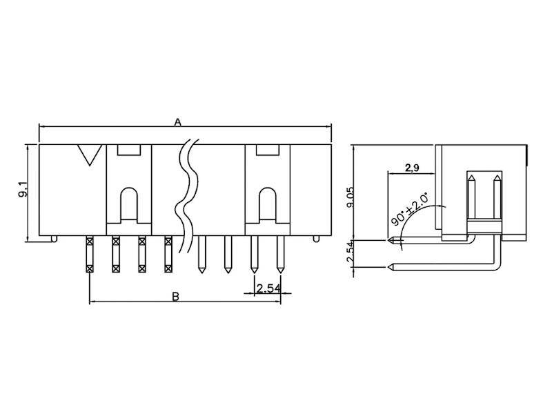 DIN 41651 Wannenstecker 26 polig abgewinkelt weiß Rastermaß 2,54 mm-2