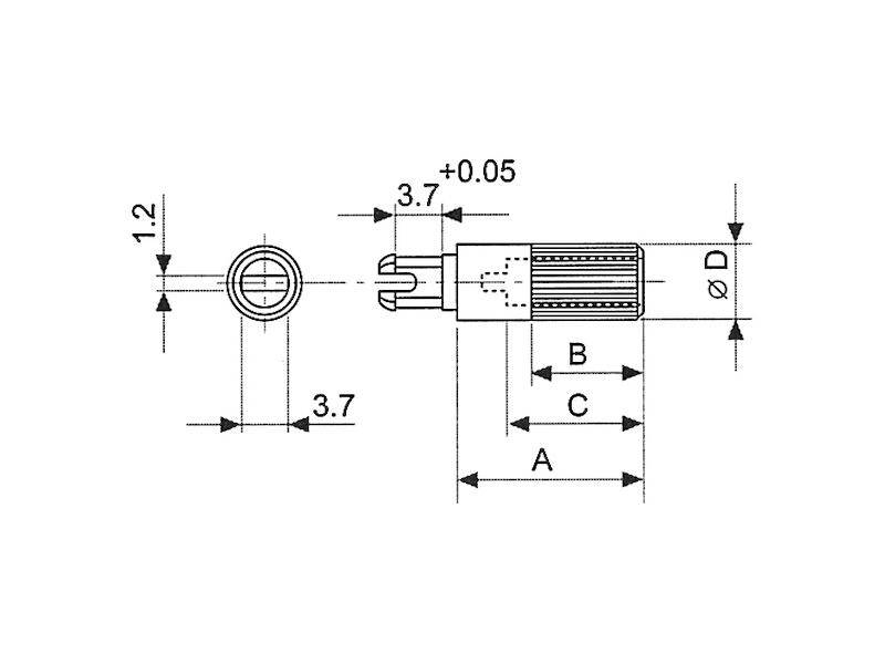 PIHER Steckachse schwarz hohl für 15 mm Trimmpotentiometer-2