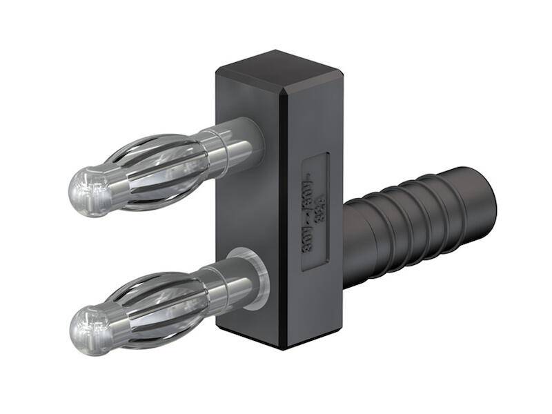 Stäubli KS4-11L/1A/N Verbindungsstecker 4 mm schwarz mit Buchse 4 mm-0