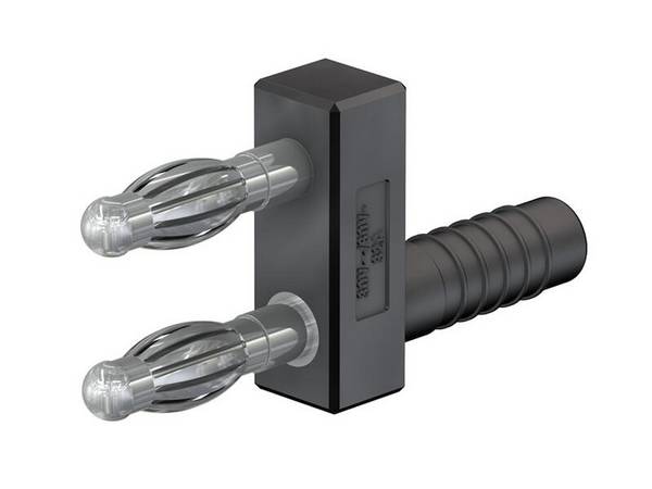 Stäubli KS4-11L/1A/N Verbindungsstecker 4 mm schwarz mit Buchse 4 mm