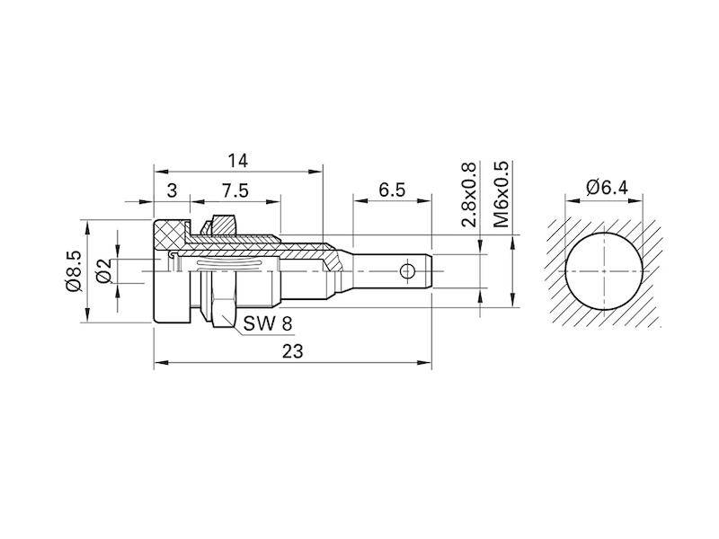 Stäubli 2mm Bananenbuchse Braun, Kontakt versilbert, 30 V, 60V dc / 10A Flachstecker-1