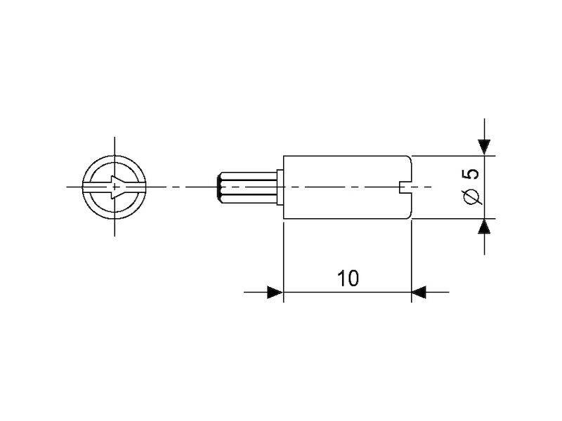 PIHER Steckachse schwarz massiv für 10 mm Trimmpotentiometer-2