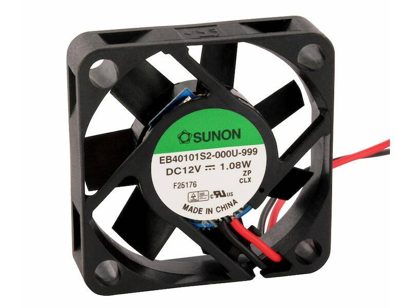 SUNON Lüfter Gleitlager 12 Vdc 40 x 40 x 10 mm mit Litze AWG26 schwarz