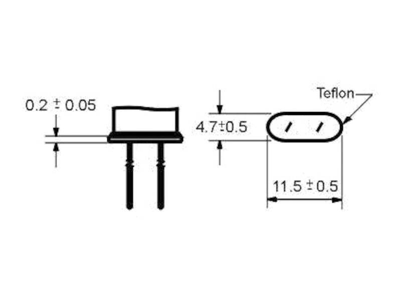 Quarz-Isolierscheibe Teflon für Bauform HC49U und HC49US-2
