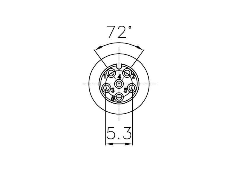 Lutronic Quicklock-Kupplung Serie 2340 T06CBA, 6 polig Größe 12 IP67 gerade Ausführung mit Kunststoffgehäuse-1