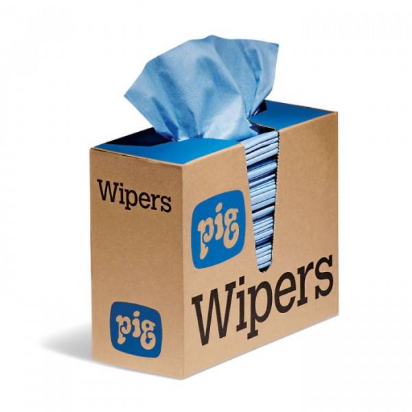 PIG Heavy-Duty Wischtücher, 33x33cm, für harte Beanspruchung, fusselfrei, blau, 1000 Stück-0