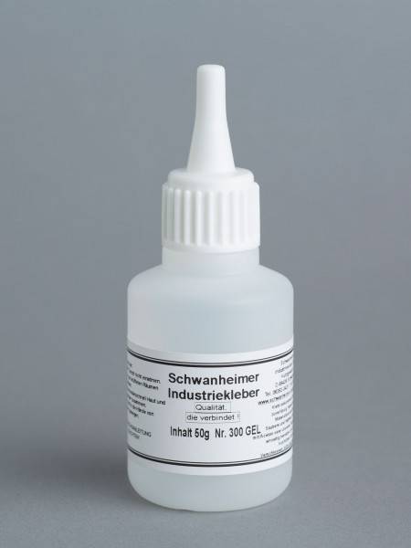 Schwanheimer Industriekleber GEL Viskosität Nr. 300, mittelviskos, 1-Komponenten CA-Klebstoff, 50g-0