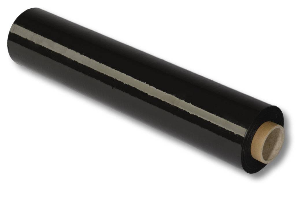 Stretchfolie Wickelfolie LDPE, 500mm x 3,0kg, 23my, Länge 250m, Kern 50mm, Farbe Schwarz-0