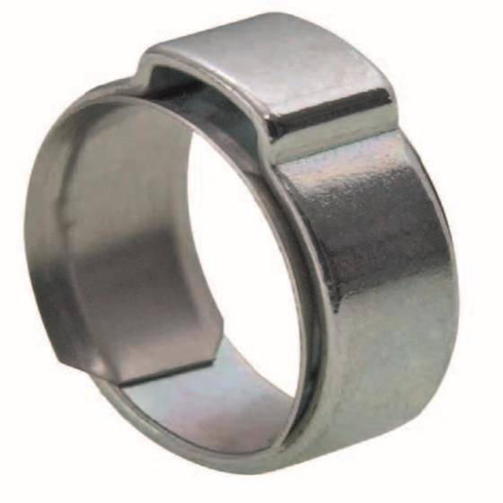 1-Ohr Klemmen Schlauchschelle mit Einlegering, verzinkt, Größe 15,0 - 17,3mm, W1, 100 Stück-0