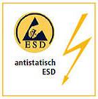 ESD Hocker Modell 3321, Antistatisch, Rollen, Sitzhöhe 410-540mm, PU-Sitz, Schwarz-1