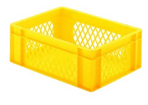 EURO Stapelkasten aus PP, TK400x300x145, Boden geschlossen, Wände durchbrochen, Farbe Grau