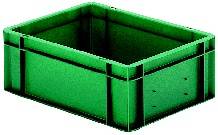 EURO Stapelkasten aus PP, TK400x300x145, Boden und Wände geschlossen, Farbe Grün-0