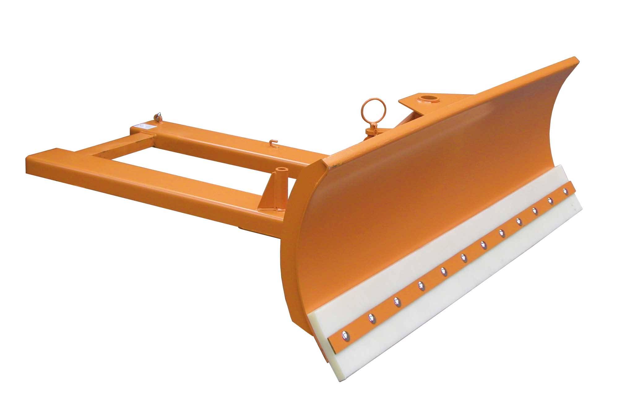 Schneeschieber für Gabelstapler SCH-V 210, mit PU-Schürfleiste, 2-fach verstellbar, 2100mm Breit, Gelborange-0