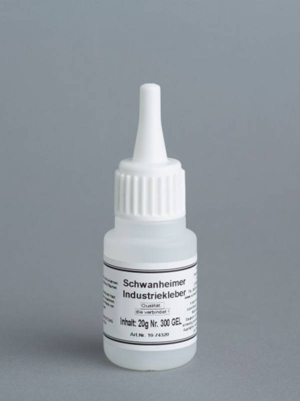 Schwanheimer Industriekleber GEL Viskosität Nr. 300, mittelviskos, 1-Komponenten CA-Klebstoff, 20g