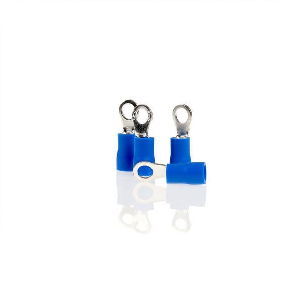 alca® Ring-Kabelschuhe blau 4,3mm, 10 Stk. 1,5-2,5mm², M4 teilisoliert Isolierhülse besteht aus Vinyl