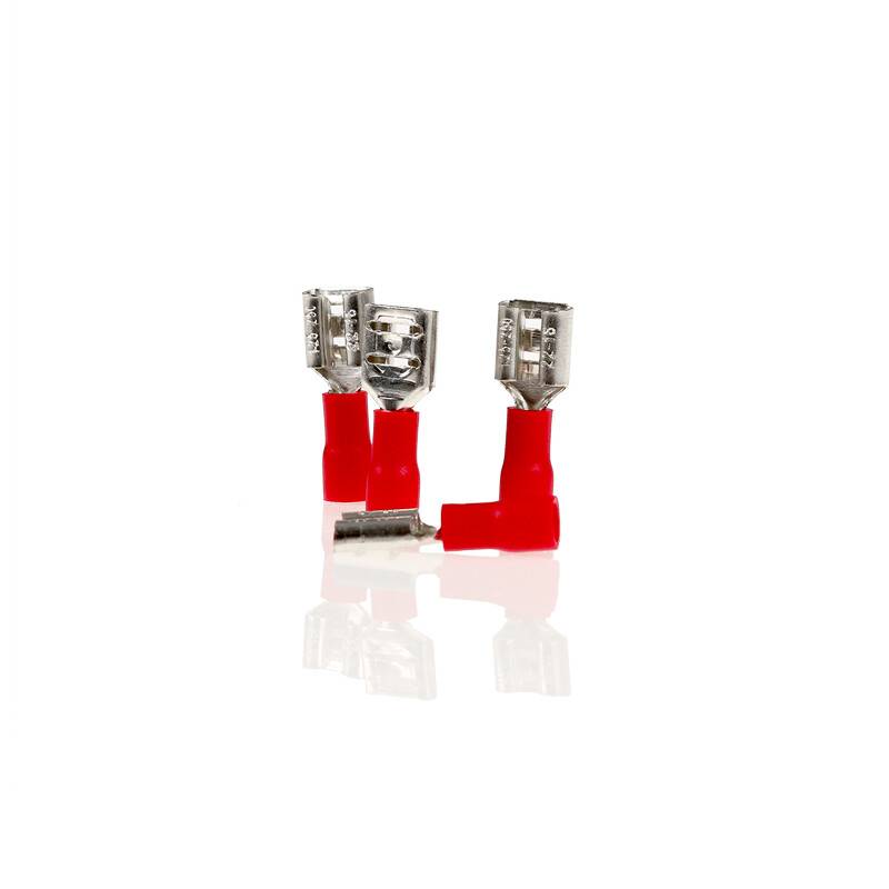 alca® Flachsteckhülsen rot 6,3mm 10St. 0,5-1,5mm² AWG 22-16 teilisoliert männlich Flachstecker Quetschkabelschuhe-0