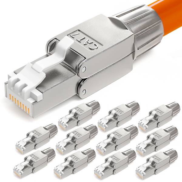 12 Stk. RJ45 Stecker CAT 7 Netzwerkstecker LSA STP