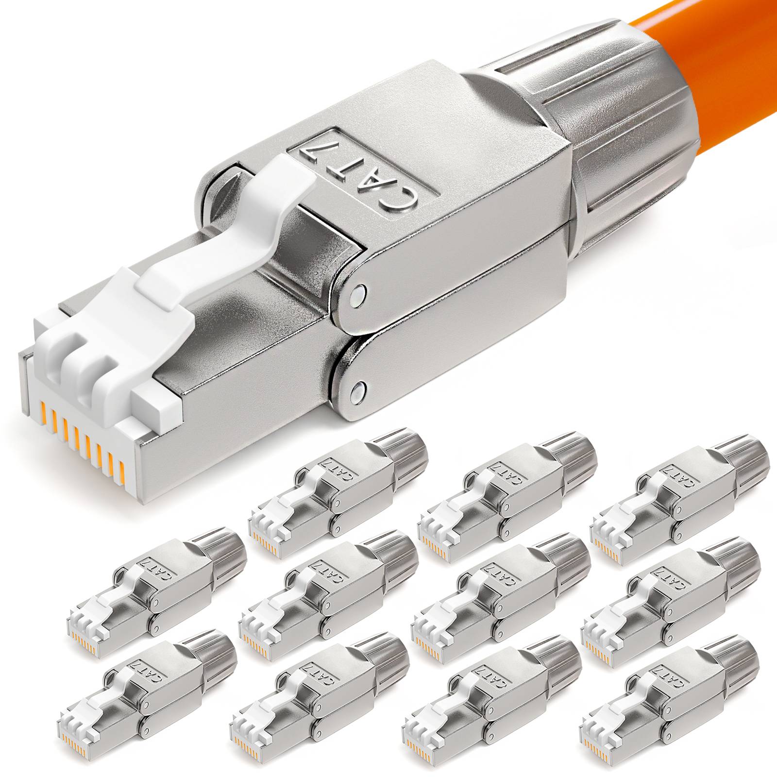 12 Stk. RJ45 Stecker CAT 7 Netzwerkstecker LSA STP-0