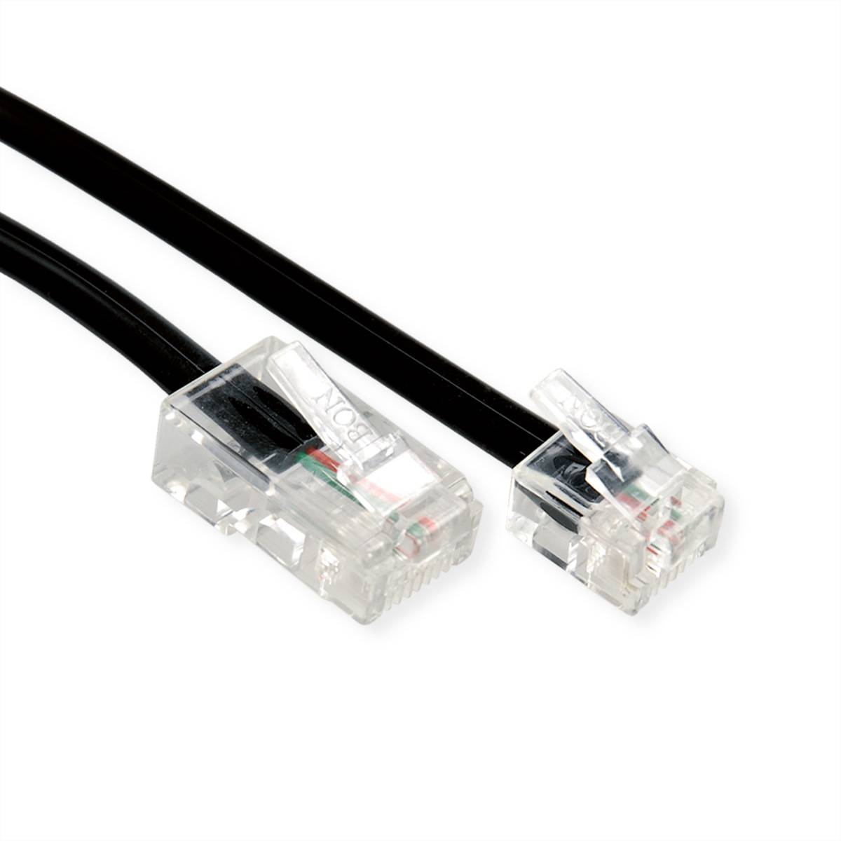 Telefonkabel RJ11 (6P2C) - RJ45 (8P2C), schwarz, 1 m-0