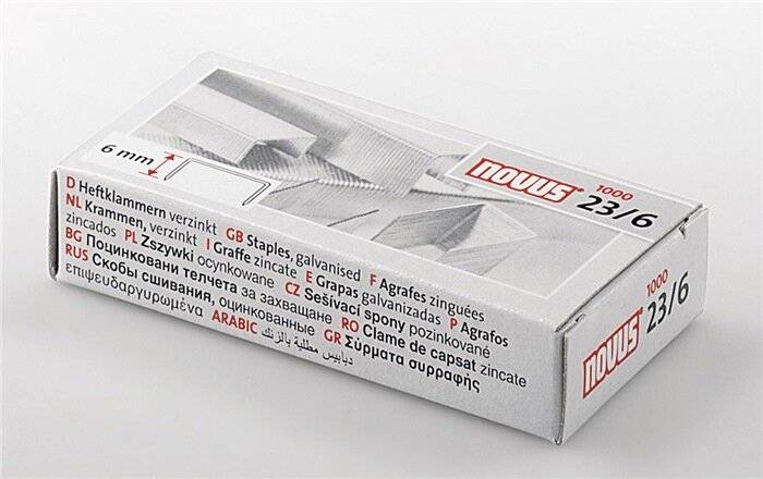 NOVUS DAHLE - Novus - Heftklammern - 23/6 - 6 mm - Packung mit 1000-3