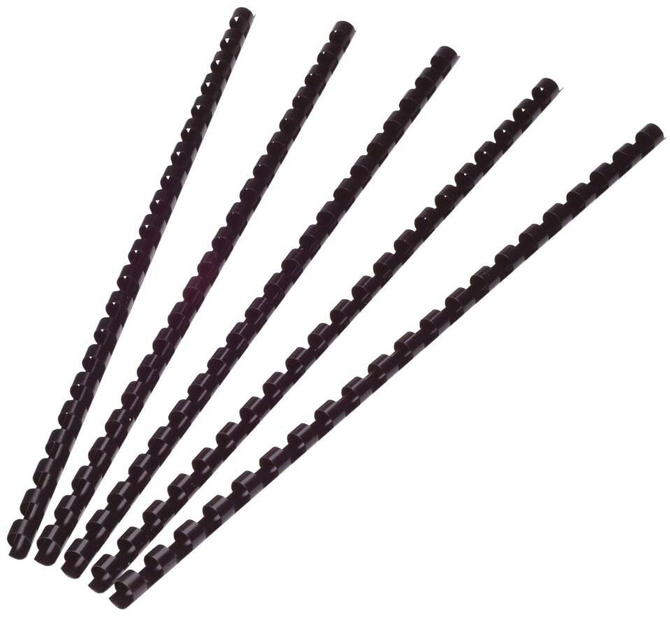 Plastik-Binderücken, 8 mm, für 45 Blatt, schwarz, 100-0