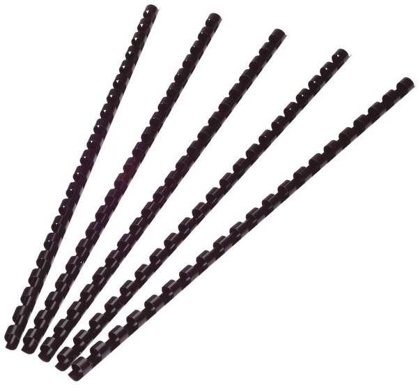 Plastik-Binderücken, 8 mm, für 45 Blatt, schwarz, 100
