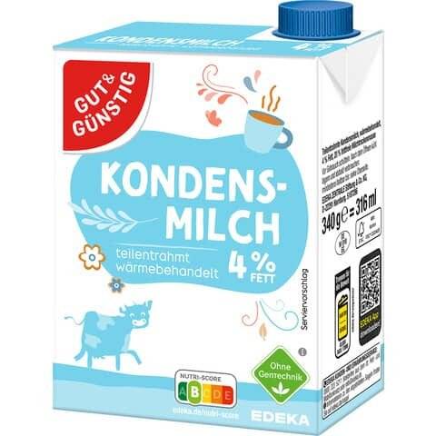 Kondensmilch 4% Fett 340g GUT & GÜNSTIG 4026525008-0