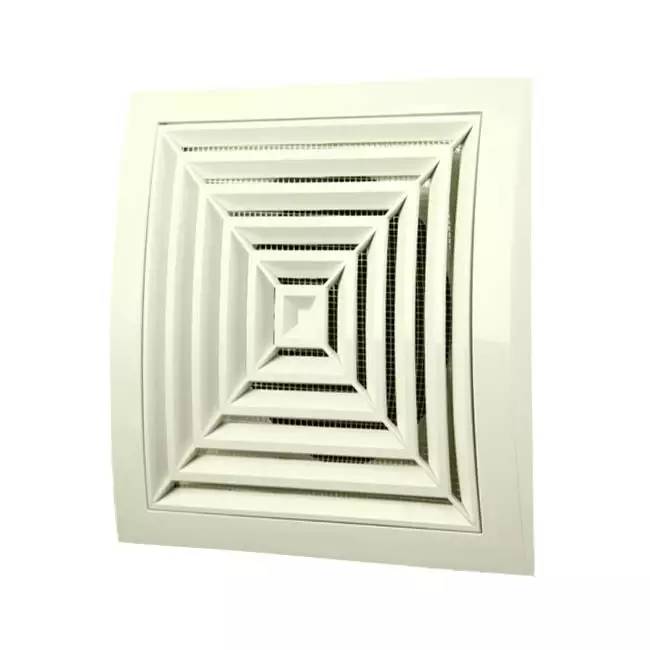 Deckengitter quadratisch 190x190mm Ø125mm Weiß ND12G-0