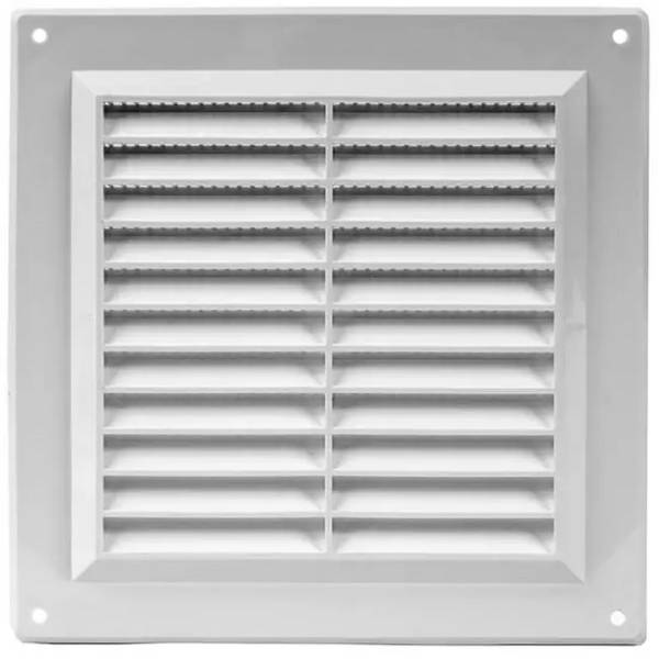 Lüftungsgitter rechteckig mit Grill 150x150 mm weiß - VR1550