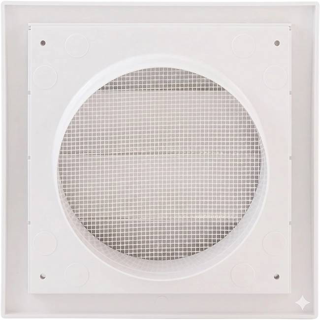 Lamellengitter Überdruck 150x150mm Ø100mm Weiß ND10Z-1