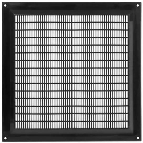 Lüftungsgitter Kunststoff (rechteckig mit Grill) 250x250 Schwarz - VR2525M