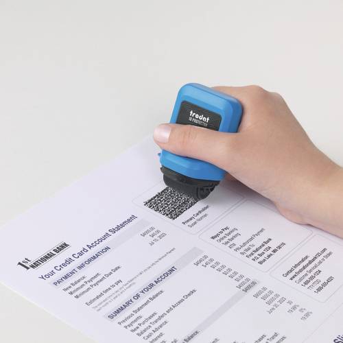 TRODAT ID Protector Tintenroller, Himmelblau, Kissen Schwarz (Eng Verpackung, Gebrauchs, Blau, 50 mm, 80 mm, 43,9 g-2