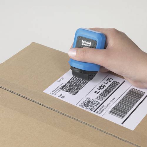 TRODAT ID Protector Tintenroller, Himmelblau, Kissen Schwarz (Eng Verpackung, Gebrauchs, Blau, 50 mm, 80 mm, 43,9 g-3