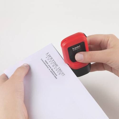 TRODAT ID Protector+ Tintenroller Inkl. Paket-/Brieföffner, Feuerrot, Kissen Schwarz, Rot, 50 mm, 80 mm, 47,6 g-4