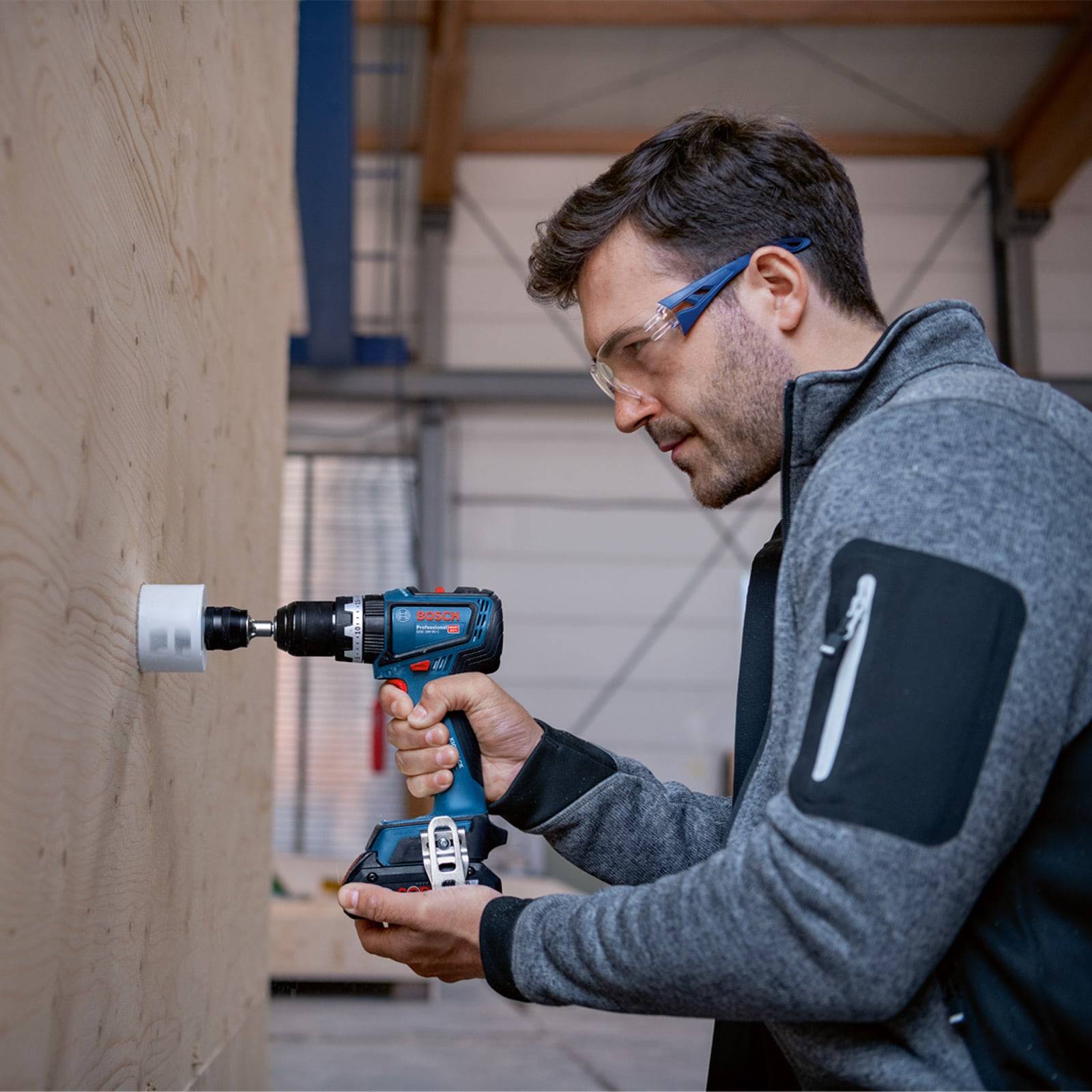 BOSCH 06019K6100, Akku-Schlagbohrschrauber GSB 18V-90 C, solo C-3