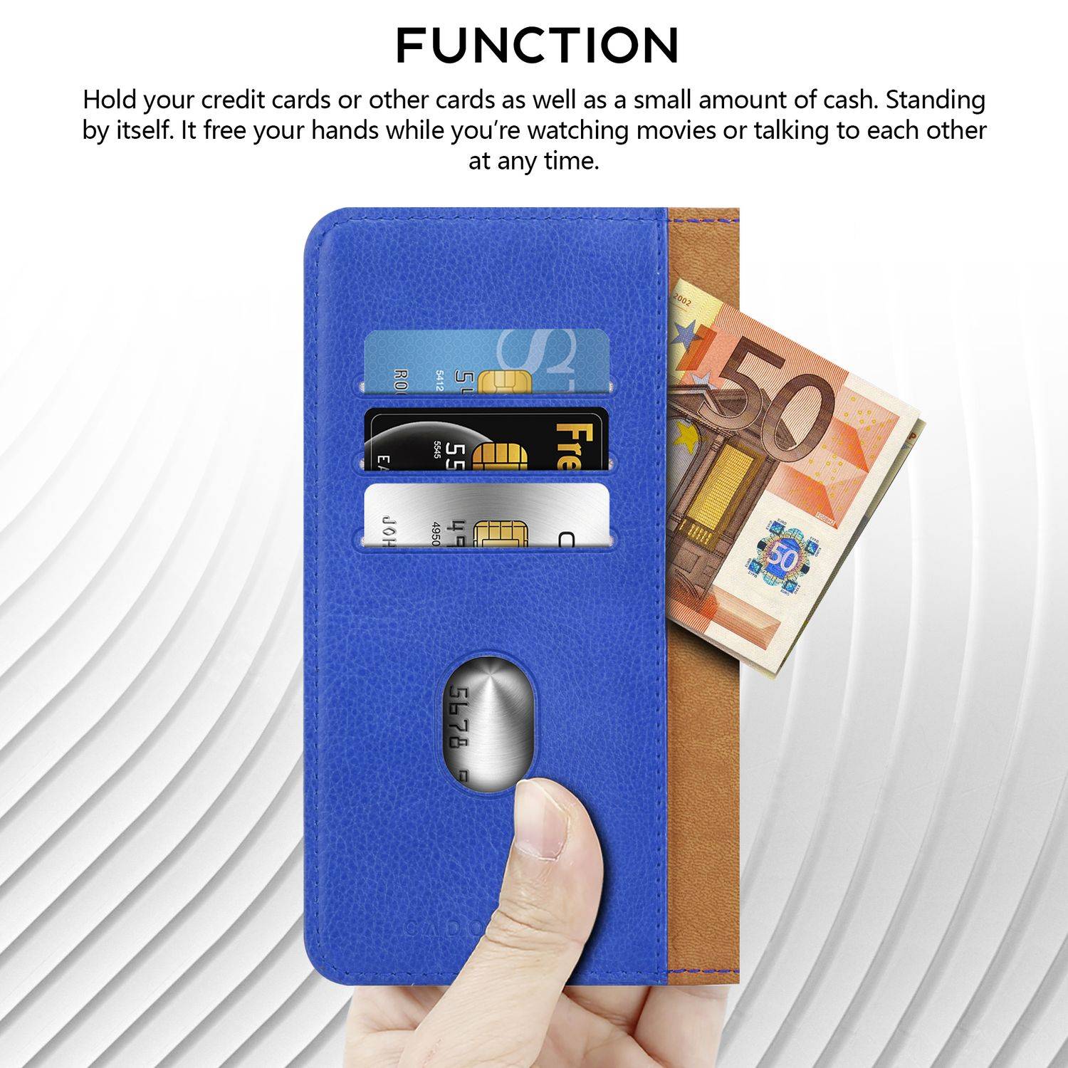 Klapphülle für Sony Xperia XZ1 COMPACT Hülle mit Kartenfach, 360 Grad Schutzhülle zum klappen- Flip Case Book Cover-3