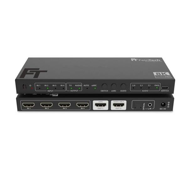 FeinTech SW411 HDMI 2.1 Switch 4 In 1 Out mit HDMI Audio Extractor