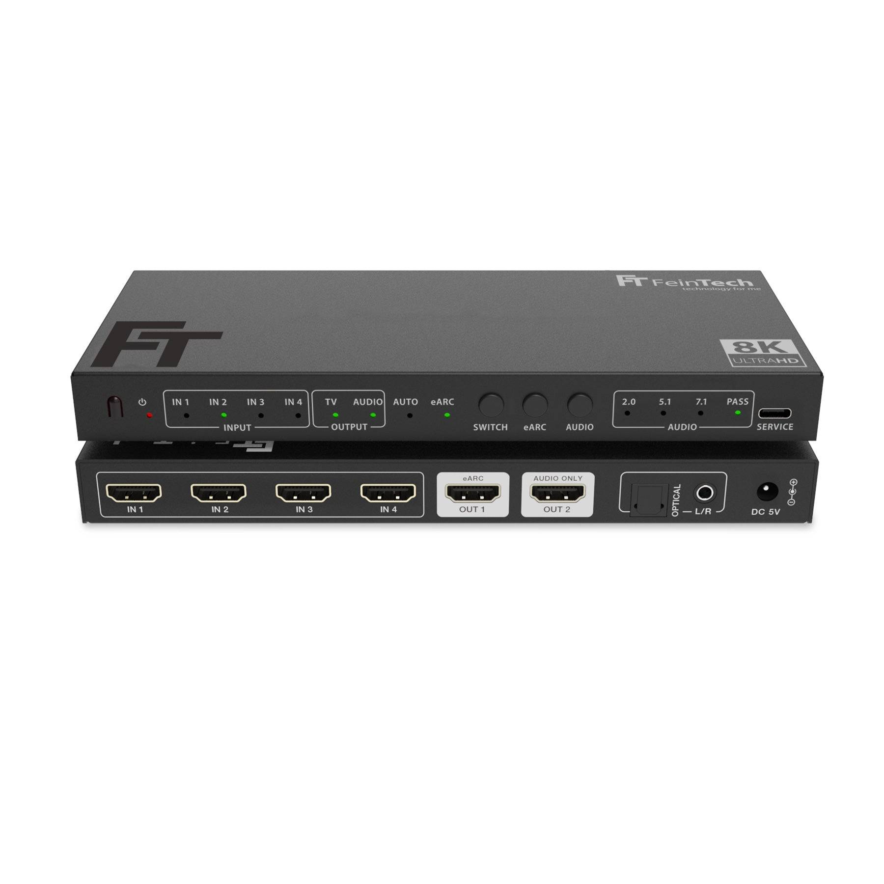 FeinTech SW411 HDMI 2.1 Switch 4 In 1 Out mit HDMI Audio Extractor-0