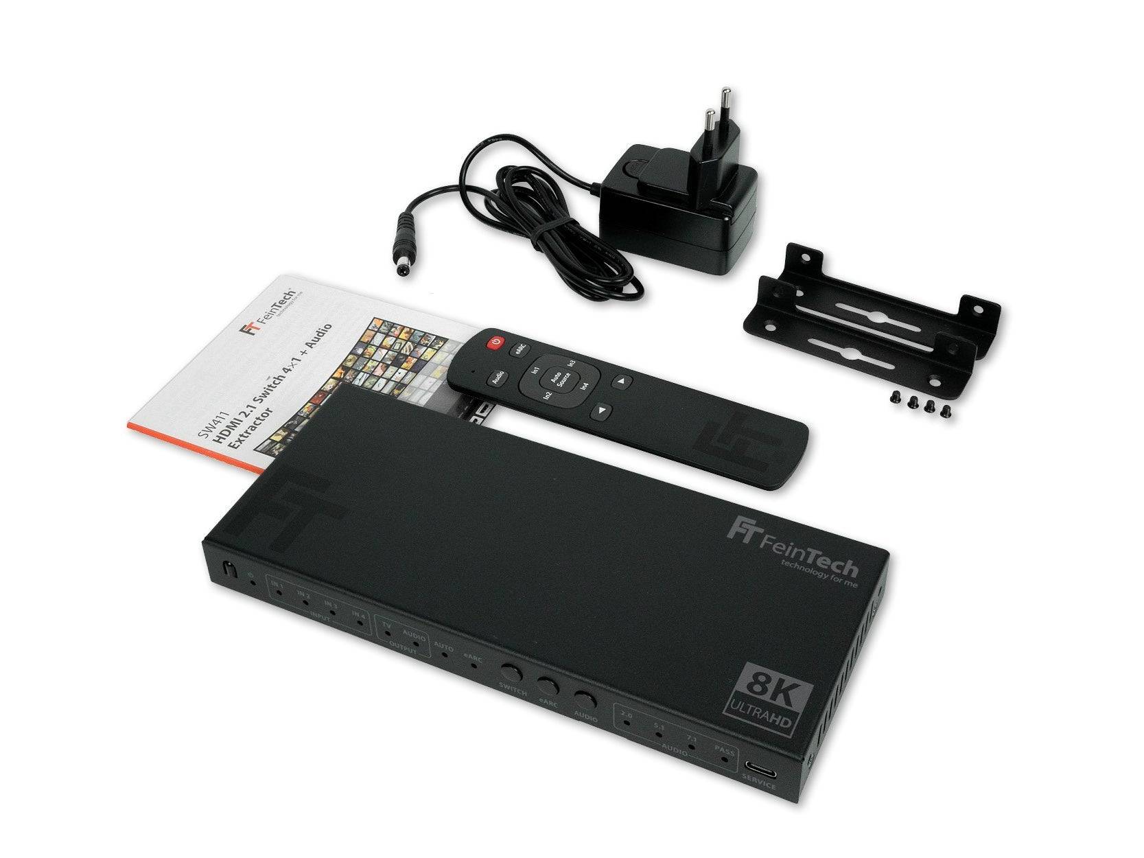FeinTech SW411 HDMI 2.1 Switch 4 In 1 Out mit HDMI Audio Extractor-3