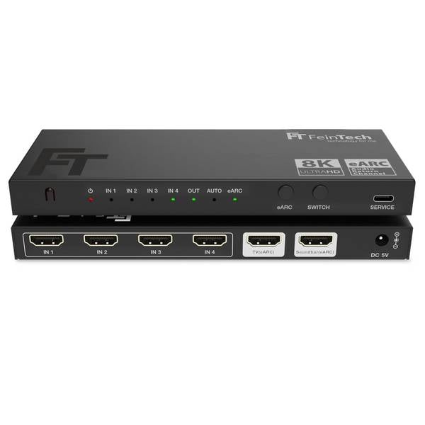 FeinTech AX340 HDMI 2.1 eARC Pass Switch 4 In 1 Out + eARC-Soundbar