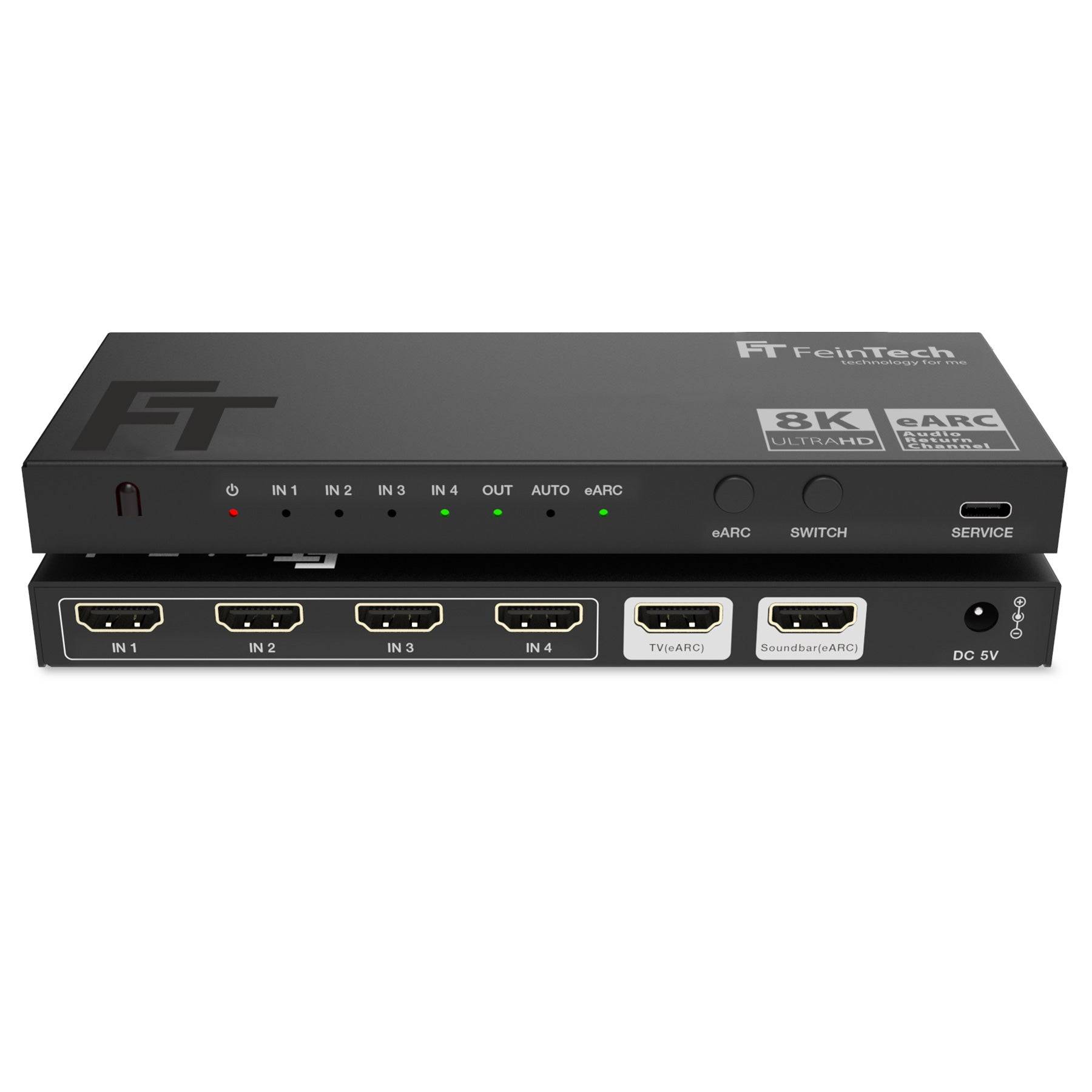 FeinTech AX340 HDMI 2.1 eARC Pass Switch 4 In 1 Out + eARC-Soundbar-0