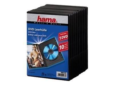 Hama DVD Jewel Case with foil - DVD Jewel Case - Kapazität: 1 DVD - Schwarz (Packung mit 10)-0