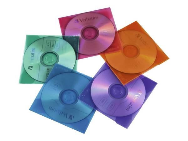 CD/DVD-Hüllen PP farbig sortiert VE=50 Stück