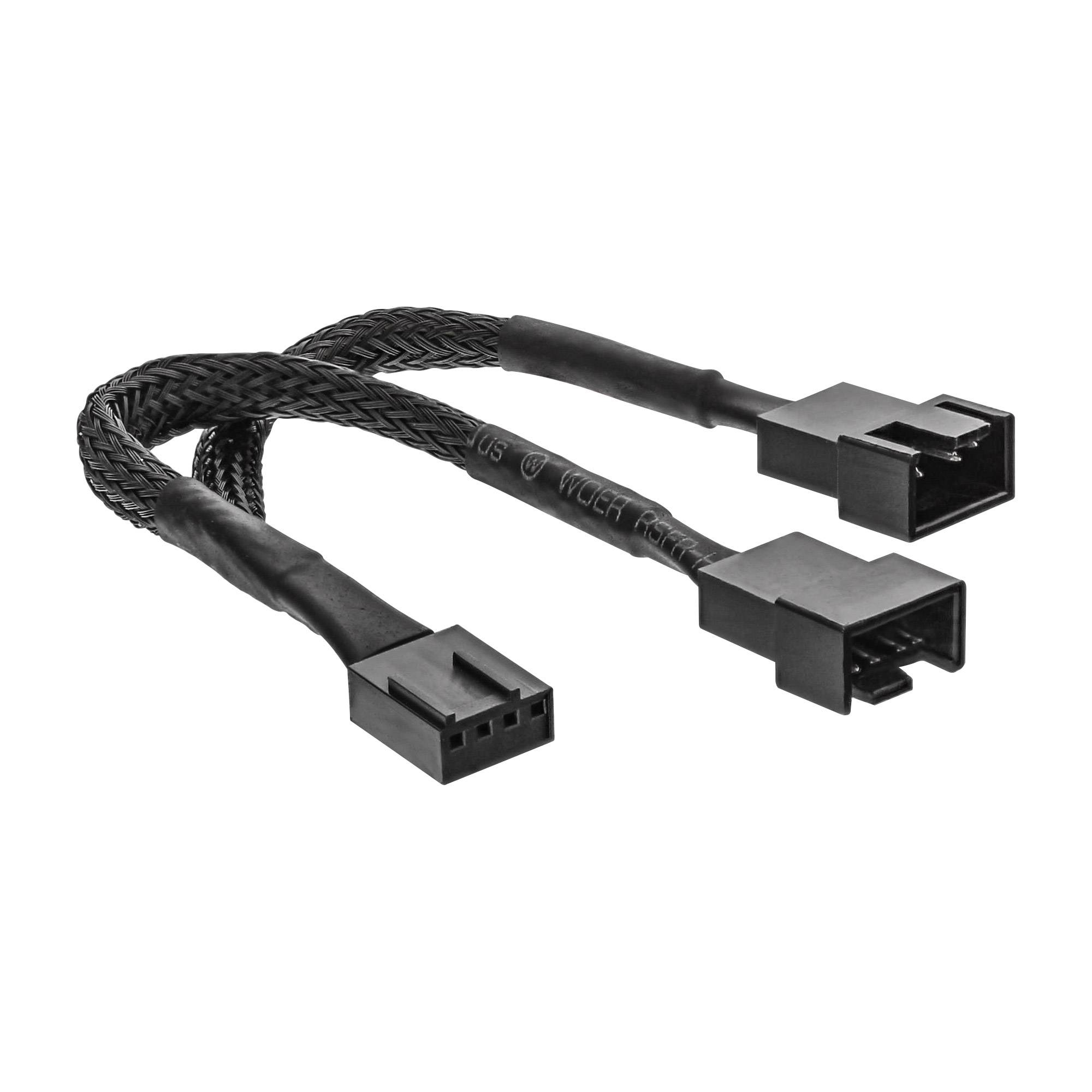 InLine® Y-Kabel Lüfter PWM, 4pol Molex Stecker auf 2 Buchse, 0,15m-0