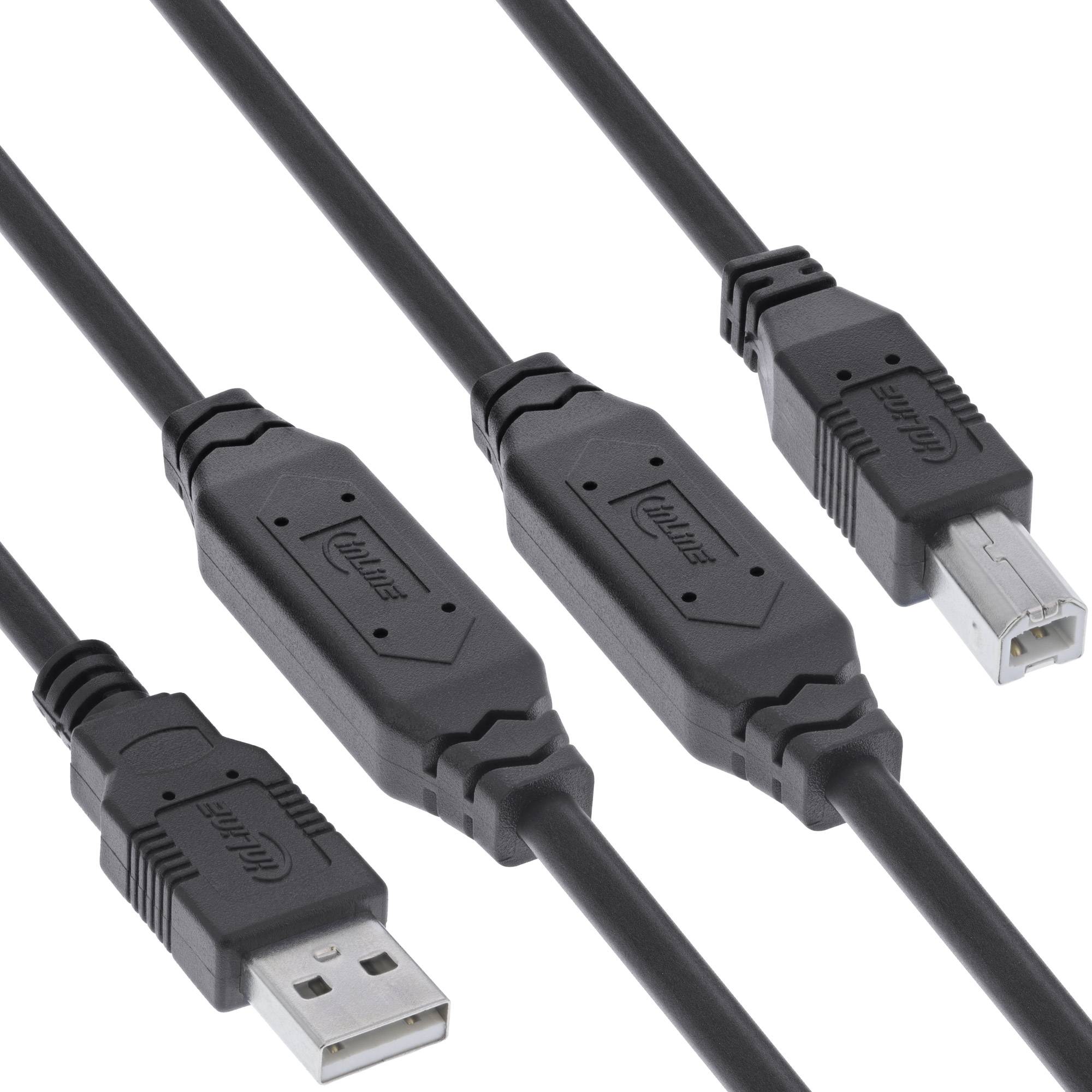 InLine® USB 2.0 Aktiv-Kabel, USB-A Stecker zu USB-B Stecker, 20m-0