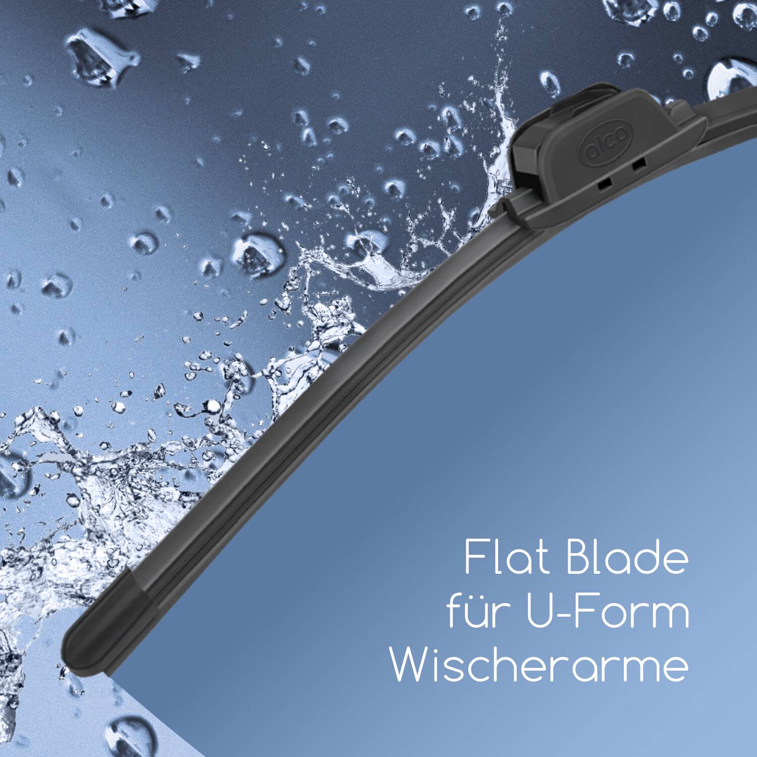 alca® Scheibenwischer U-FLAT 600 mm Allwetter Wischerblatt mit Spoiler Passende Spezialadapter, Flexible-3