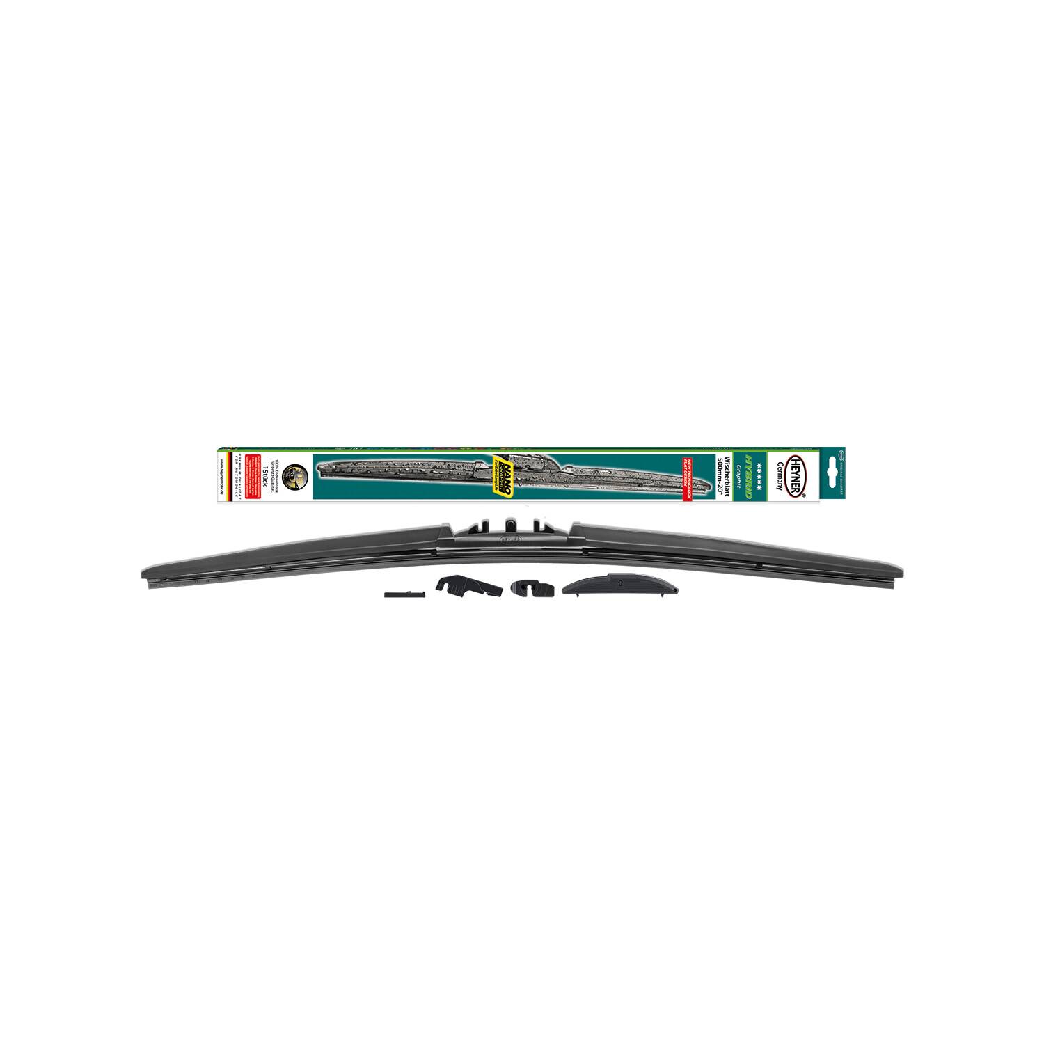 HEYNER® Wischerblatt HYBRID 500 mm Allwetter Scheibenwischer mit Spoiler kombiniert Flachbalkenwischer und-0