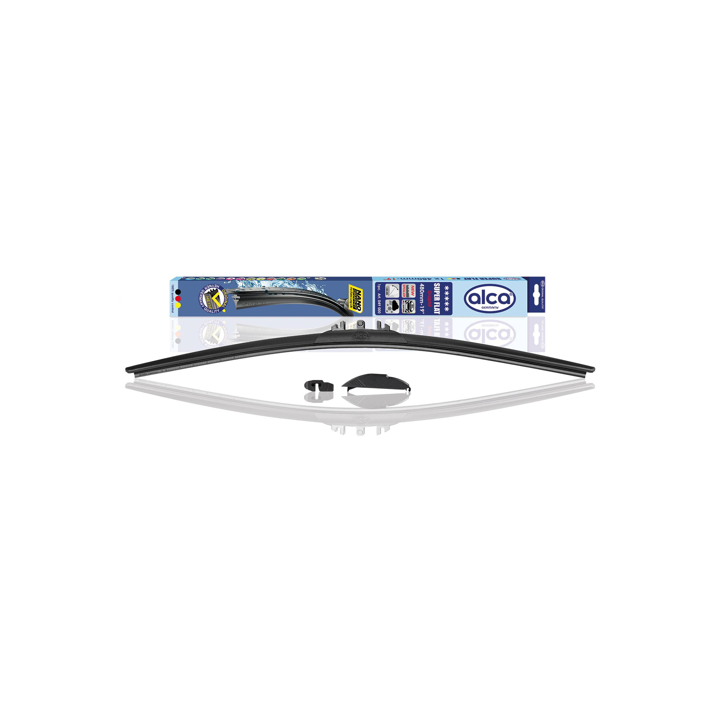 alca® Scheibenwischer SUPER FLAT 480 mm flaches Wischerblatt mit Spoiler Niedrigprofil Design, Allwetter-0